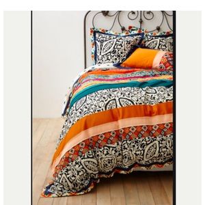 Boho Anthropologie reversible queen duvet cover